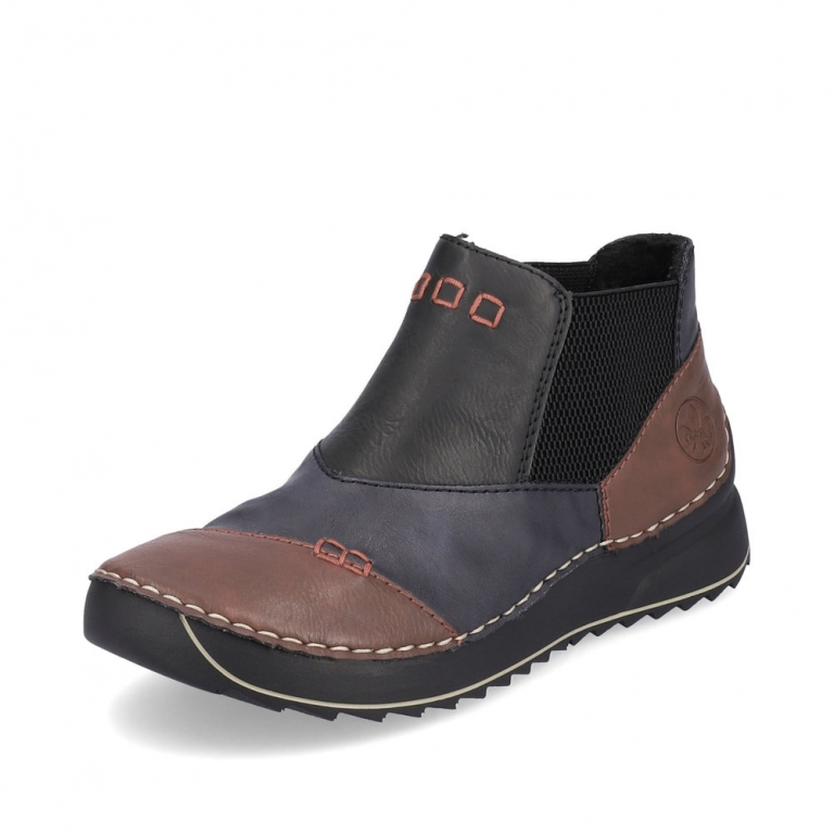 Rieker 51575-14  barna-kek kombi noi belelt cipo (26.990Ft)